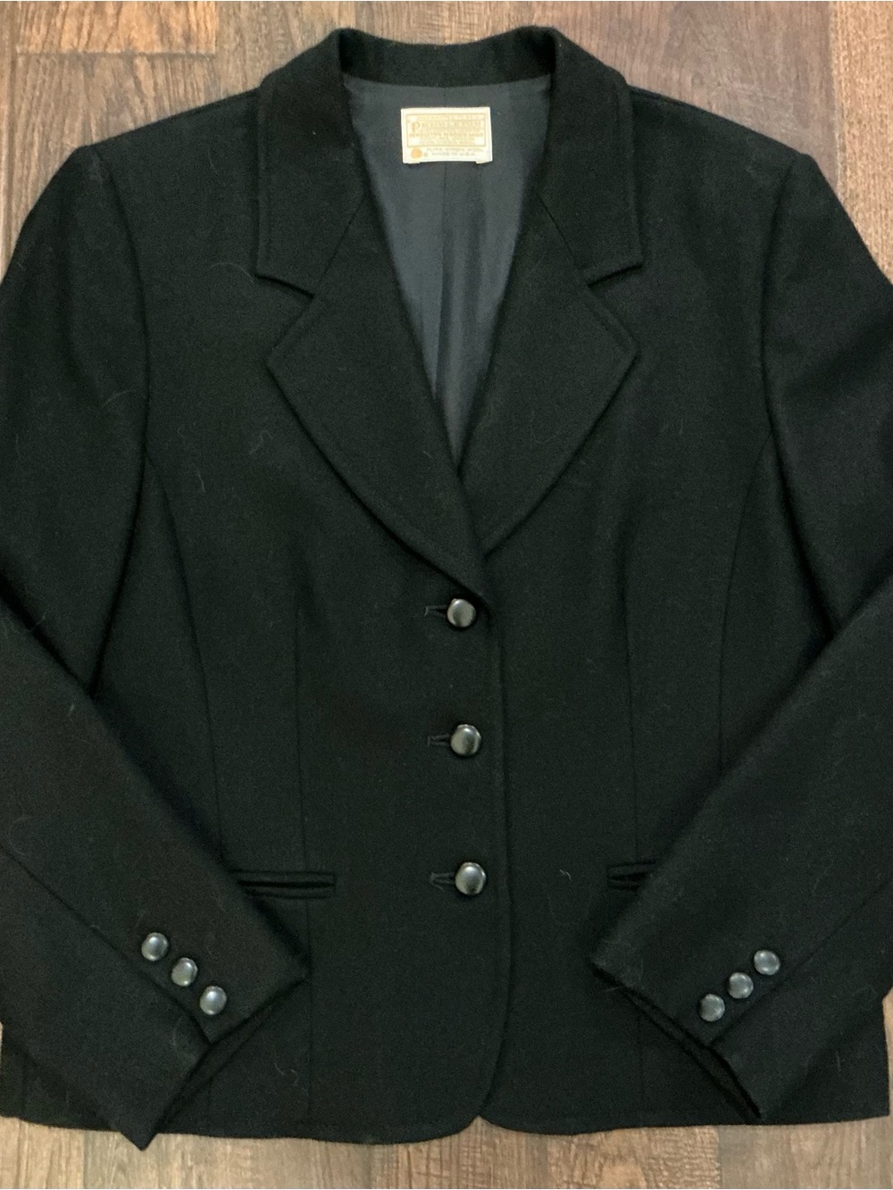 Vintage Pendleton Black Wool Blazer Women’s Medium Made in USA